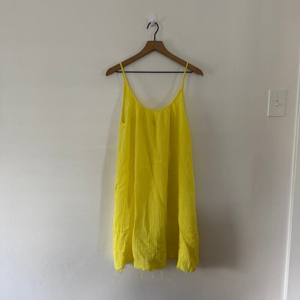 9 Seed Women's Yellow Cotton Gauze Tank Cover Up One Size